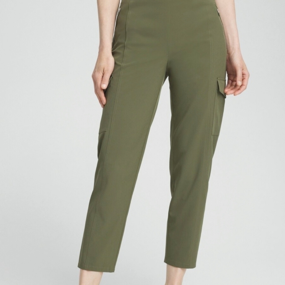 Chico's Women's Green Cargo Crop Pants Size 16